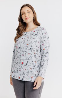 Tee-shirt avec motif chats 