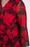 Tee-shirt imprimé floral noir/rouge