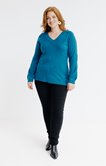 Pull col V en maille unie