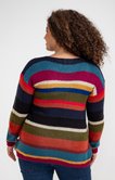 Pull rayé multicolore en tricot