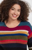Pull rayé multicolore en tricot