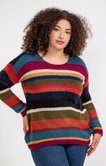Pull rayé multicolore en tricot
