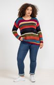 Pull rayé multicolore en tricot