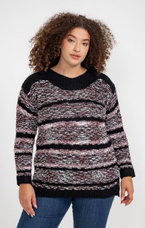 PULL BI MATIERE AVEC RAYURES CHENILLE