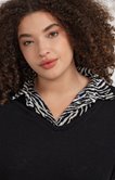 Pull 2en1 en maille et imprimé zèbre