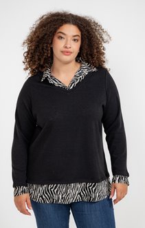 Pull 2en1 en maille et imprimé zèbre