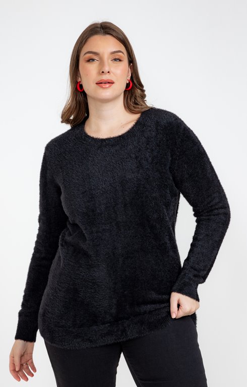 Pull poilu manches longues