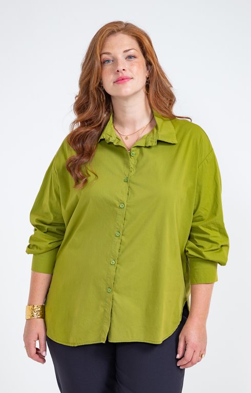 Chemise unie oversize popeline stretch