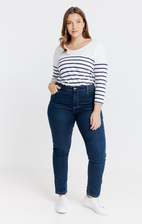 Pantalon en denim détail chainette