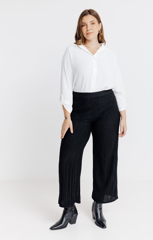 Pantalon en maille plissée