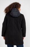 Manteau bimatière à capuche