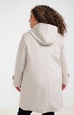 Manteau uni à capuche boutonné