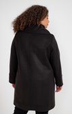 Manteau uni boutonné avec écharpe