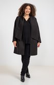 Manteau uni boutonné avec écharpe