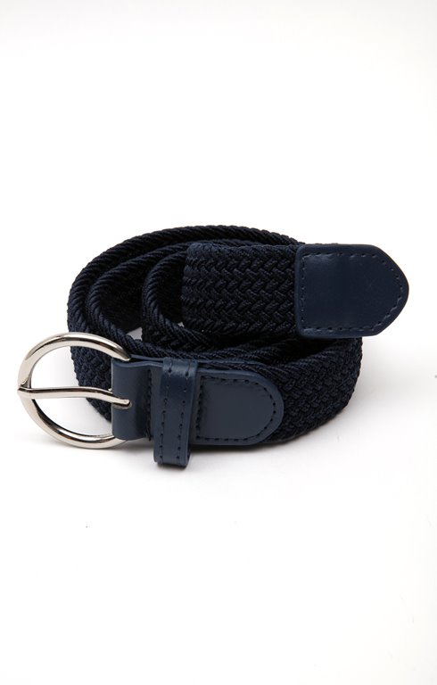 Ceinture tressée élastiquée unie