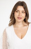 Tee-shirt forme poncho filet sequins