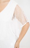Tee-shirt forme poncho filet sequins