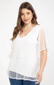 Tee-shirt forme poncho filet sequins
