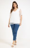 Tee-shirt forme poncho filet sequins