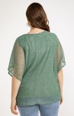 Tee-shirt forme poncho filet sequins