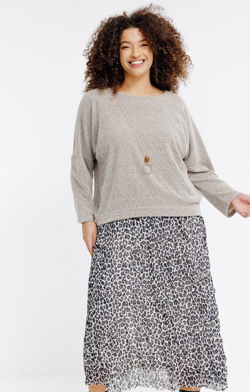 Robe 2-en-1 léopard jupe et pull