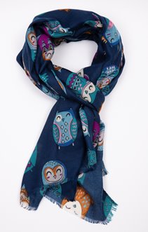 Écharpe foulard avec chouettes