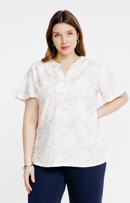 Tee-shirt manches courtes fleuri