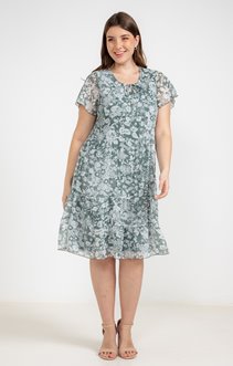 Robe plissée à fleurs