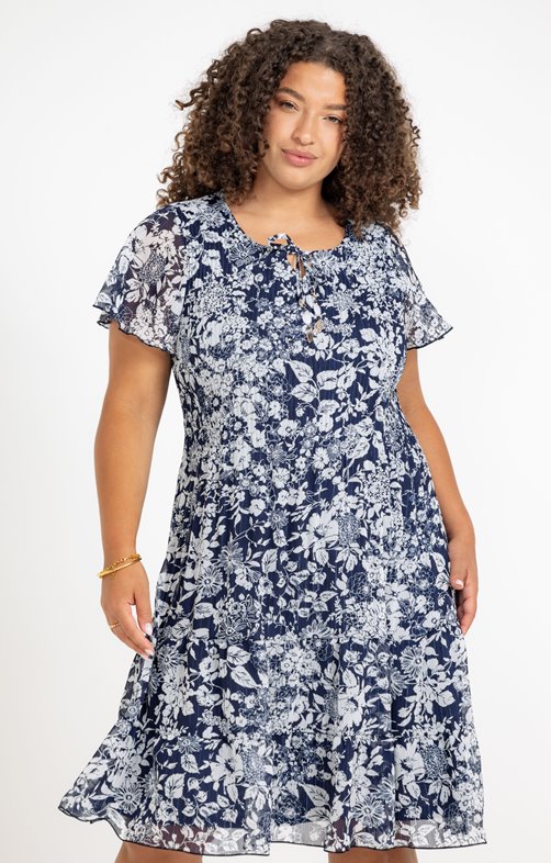 Robe plissée à fleurs