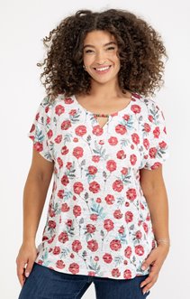 Tee-shirt manches courtes fleuri