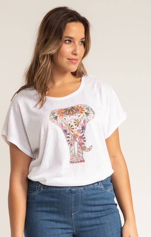 Tee-shirt LIN ELEPHANT + STRASS