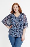 Tee-shirt forme poncho imprimé