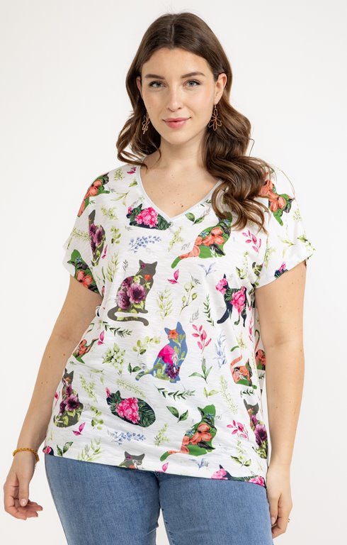 Tee-shirt manches courtes chat