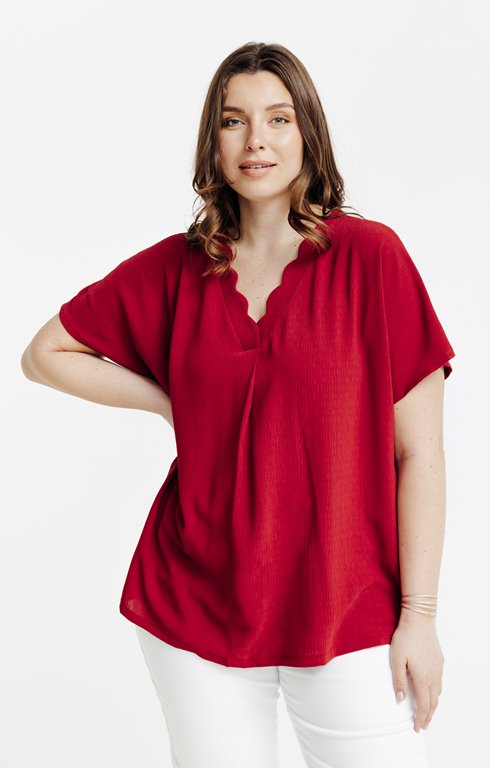 Tee-shirt uni avec feston
