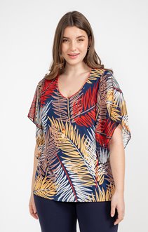 Tee-shirt forme poncho imprimé