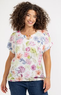 Tee-shirt manches courtes fleuri