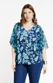 Tee-shirt forme poncho imprimé