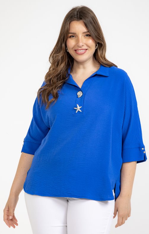 Chemise avec boutons coquillages