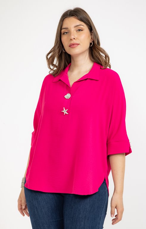 Chemise avec boutons coquillages