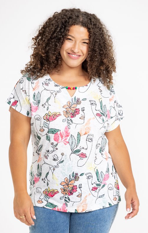 Tee-shirt à imprimé visages