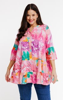 Tunique imprimée avec broderies