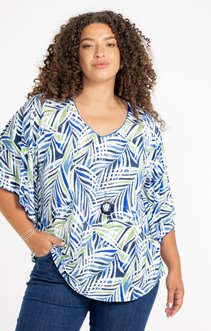 Tee-shirt forme poncho imprimé
