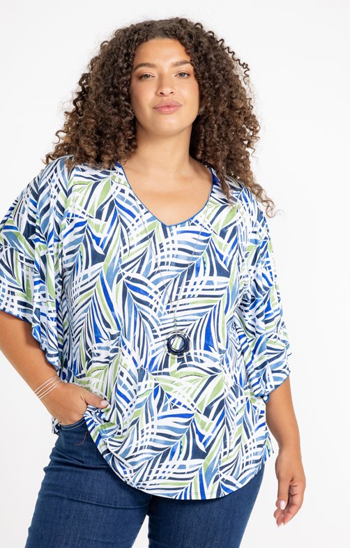 Tee-shirt forme poncho imprimé