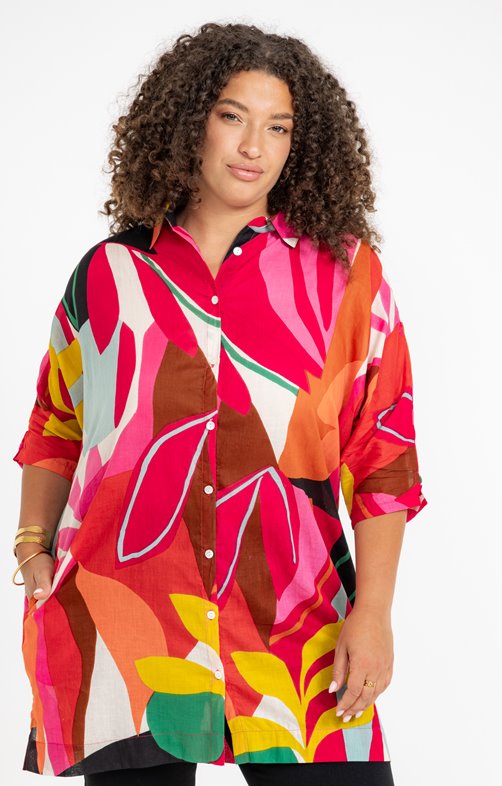 Tunique en voile de coton imprimée
