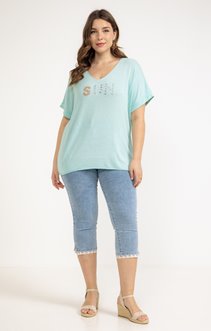 Pantacourt jean clair brodé