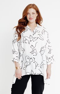 Chemise à imprimé chat graphique