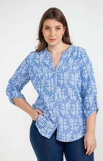 Chemise manches 3/4 brodée