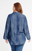 Chemise en jean avec broderies florales