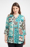 Chemisier imprimé col tunisien
