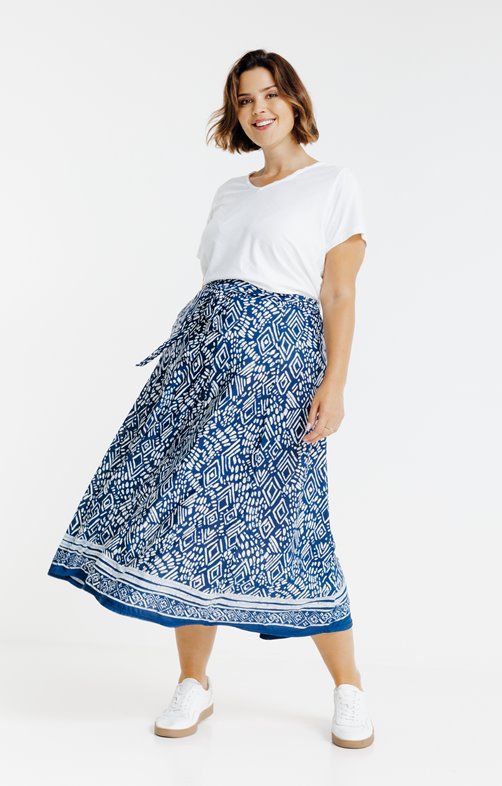 Jupe en maille à imprimé ikat